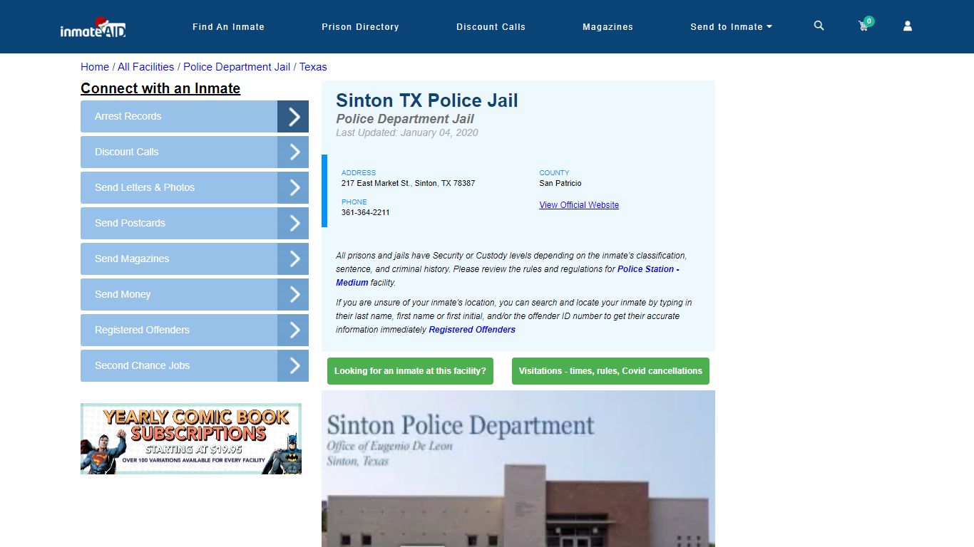 Sinton TX Police Jail & Inmate Search - Sinton, TX
