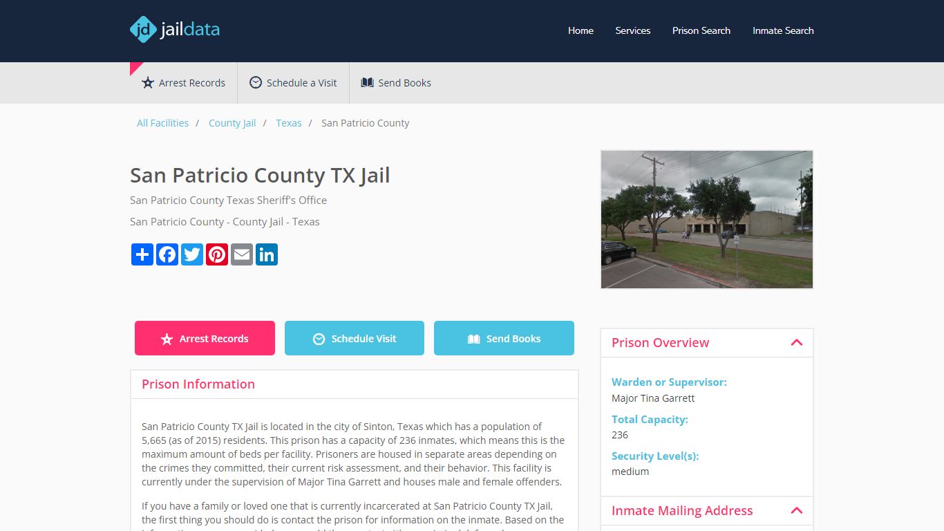 San Patricio County TX Jail Inmate Search and Prisoner Info - Sinton, TX